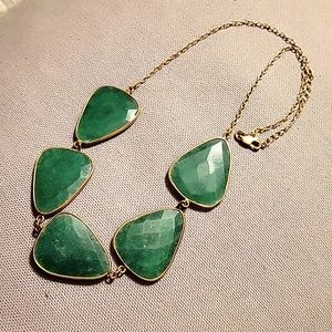 Anthropologie Green agate statement necklace